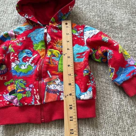 Versace Baby Hoodie 12–18M Multicolor Graphic Medusa Surf Print Zip Italy - Picture 8 of 10
